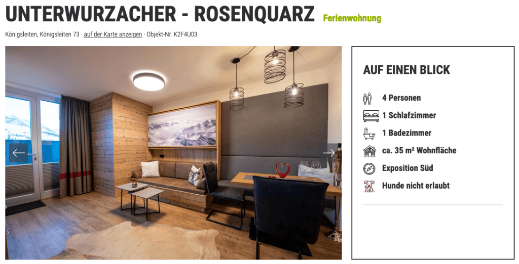 Modern vakantieappartement "Ros quartz" in Königsleiten, ideaal voor 4 personen, gezellig ingericht.